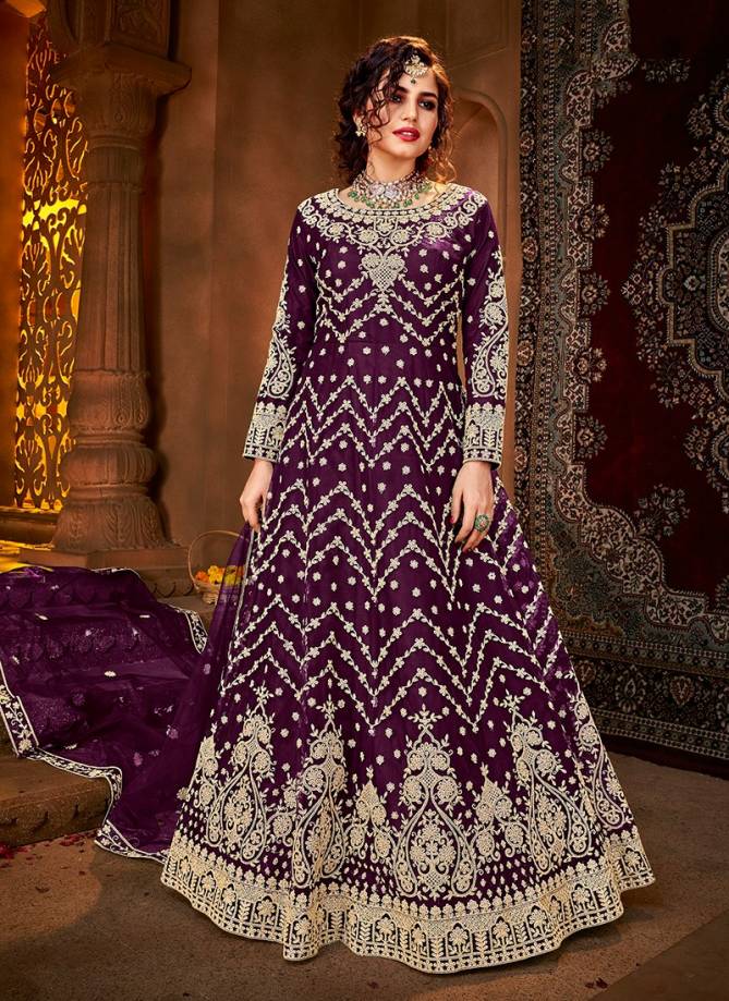 AVIGHAYA AAGMAN Fancy Wedding Wear Net With Heavy Embroidery Work Designer Gown Collection